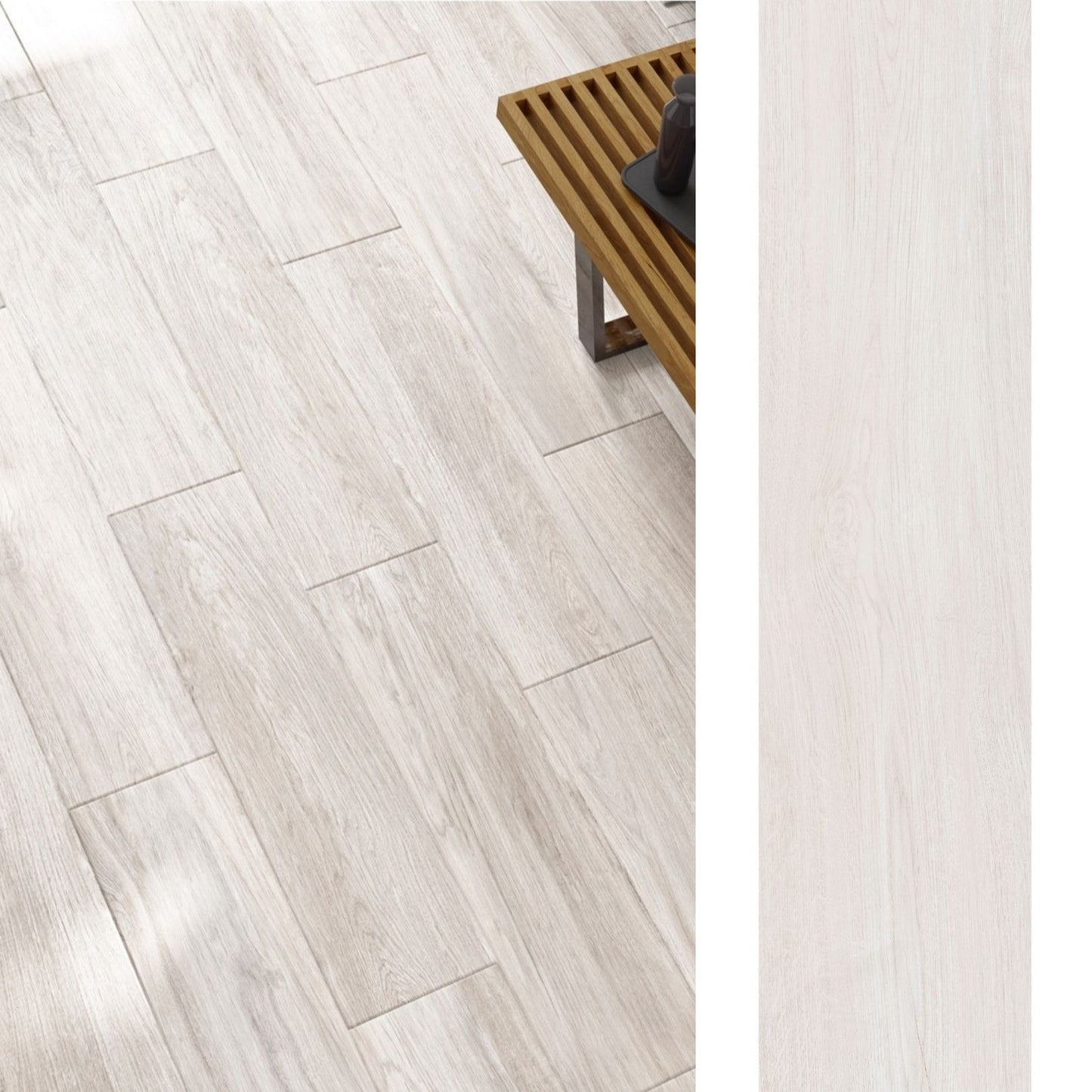 Porcelanato 22,5x90 Landes Blanc
