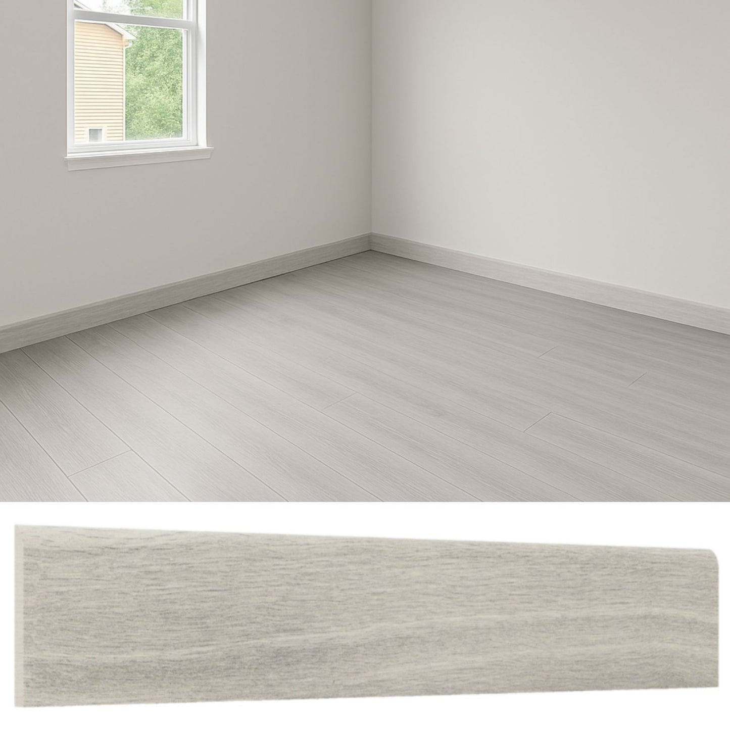 Guardapolvo Cerámica 8x45cm Madera Gris