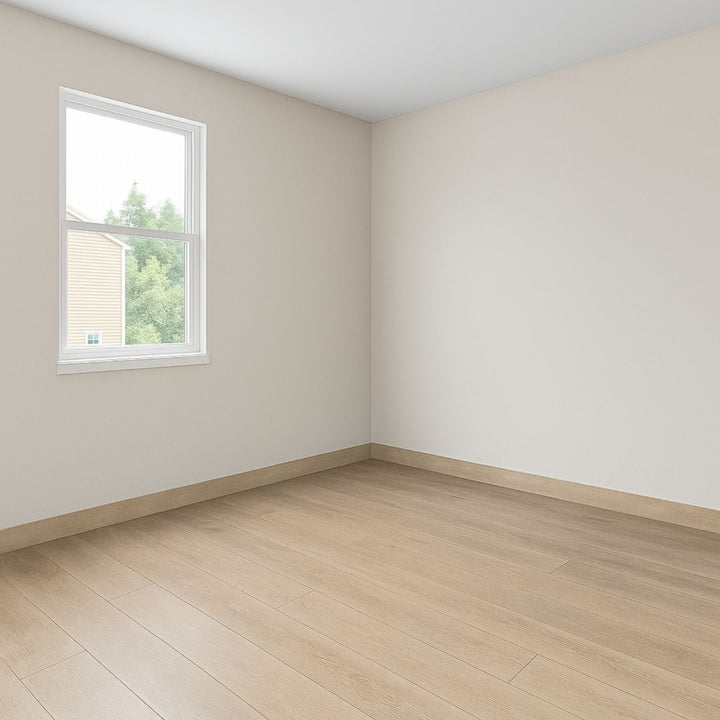 Guardapolvo Porcelanato 10x60cm Madera Haya - ambiente instalado