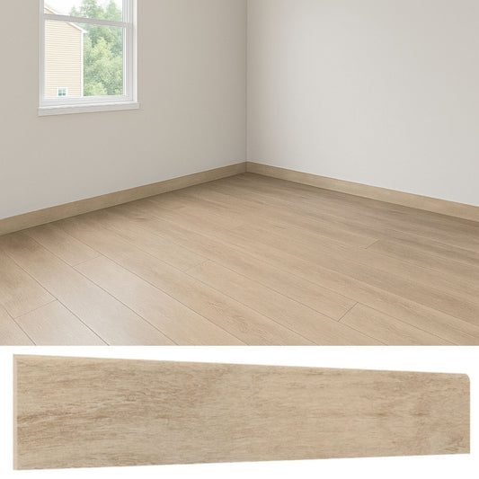 Guardapolvo Porcelanato 10x60cm Madera Haya
