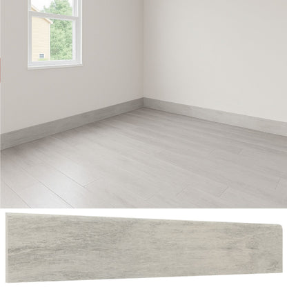 Guardapolvo Porcelanato 10x60cm Madera Silver
