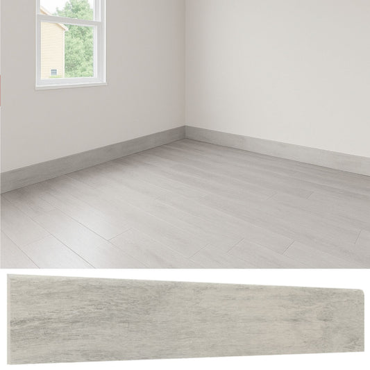 Guardapolvo Porcelanato 10x60cm Madera Silver