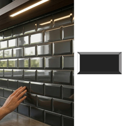 Cerámica 10x20 metro negro | Caja 1 m²