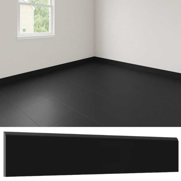 Guardapolvo Cerámica 8x45cm Negro Mate - imagen principal