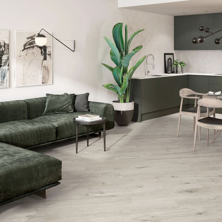 Porcelanato 23x120 Oland White - ambiente instalado