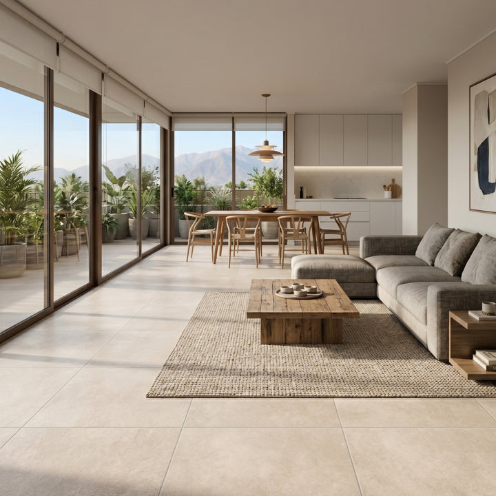 Cerámica 60x60 Yellowstone Gray - ambiente instalado